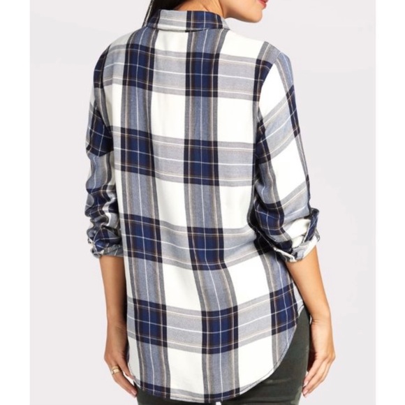 SANCTUARY Boyfriend Forever Blue Plaid Flannel - Picture 3 of 8